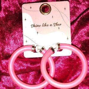 Pink Hoop Earrings